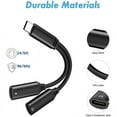 thumbnail image 5 of Dual USB C Headphone and Charger Adapter, 2-in-1 Type C Audio Adapter with Fast Charging, USB TYPE C Splitter Dongle Cable Cord for 15 Series, Galaxy S22/21/20, All Android series（Black）, 5 of 7