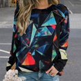 thumbnail image 2 of Geometric Lattice Womens Oversized Sweatshirts Hoodies Crewneck Casual Tops Comfy FallWinter Clothes 2024, 2 of 7