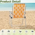 thumbnail image 4 of Set of 2 Folding Beach Chairs - 260lbs Capacity, Powder-Coated Steel Frame & Breathable PP Webbing, 21" Wide Seat (Orange/White, 8.2lbs Lightweight), 4 of 19