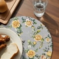 thumbnail image 3 of Yellow Rose Round Placemats Set of 8 for Dinning Tables,Heat-proof Braided Table Mats 15 Inch,Vintage Country Botanical Floral Vines Washable Place Mat for Kitchen Restaurant Party Table Decor, 3 of 9