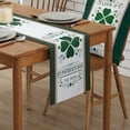 thumbnail image 2 of Chemin de Table en Coton et Lin pour la Saint-Patrick Motif Trèfle Vert Antidérapant Résistant à la Chaleur pour Dîner en Famille Cuisine, 13x70 Pouces, 2 of 7