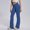 6719 Cross Waist Wide-Leg Pants - Blue Gray, variant on Women's Crisscross High Waist Flare Yoga Pants, Seamless Butt Lifting Tummy Control Stretch Wide Leg Workout Leggings for Running Fitness Hiking
