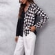thumbnail image 4 of Blusa a cuadros para mujer, manga larga, cuello vuelto, botón, moda, elegante, informal, camisa a cuadros tipo BS, 4 of 7