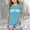 Sky Blue, variant on Girls Tshirts Graphic Letter Print Short Sleeve Tshirts Shoulder Cut-Out Crewneck Pullover Undershirt Clothes for Girls 9-10 Years