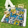 thumbnail image 6 of Bohemian Color Picnic Blanket Waterproof Outdoor Beach Blanket Hand-held Pad Suitable for Travel, Camping, Beach, Family Gatherings, 6 of 7