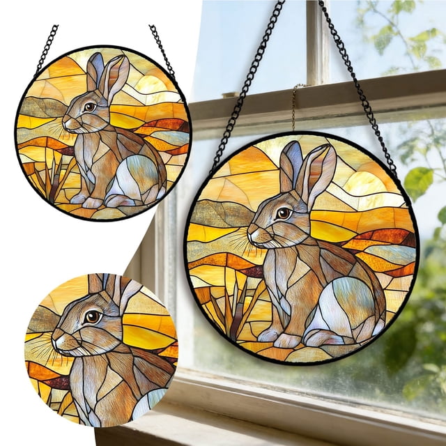 Stained Window Hanging With Suction Cups For Home And Garden Ornament
