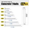 thumbnail image 6 of KIMSING ST64 14 Gauge 2-1/2'' Length Concrete Nails Concrete T-Nails ,galvanized,  for Concrete Nailers Smooth Shank 800 PCS/BOX(4 boxes), 6 of 6