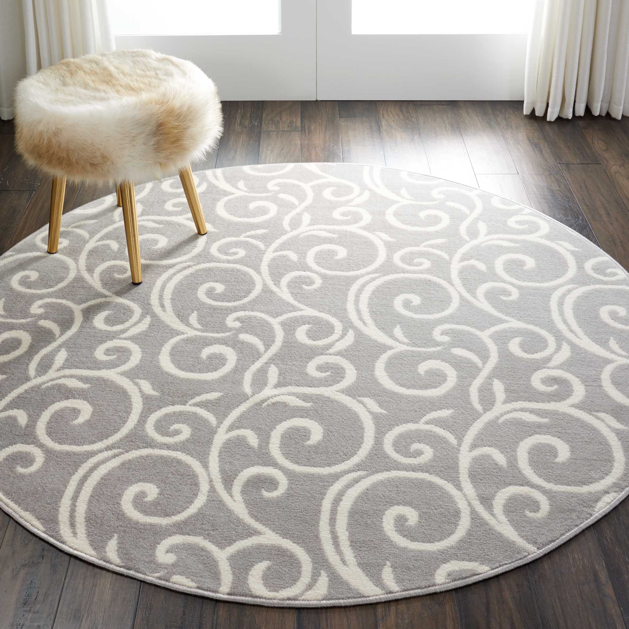 Eclectic Essentials Gray Bohemian Botanical Area Rug