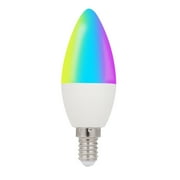 WiFi Smart Bulb Candle Bulb 5W E14 Dimmable Light RGB+W+C LED SmartLife/Tuya Remote Control Compatible with Google Home Tmall Elf for Voice Control, 1 pack