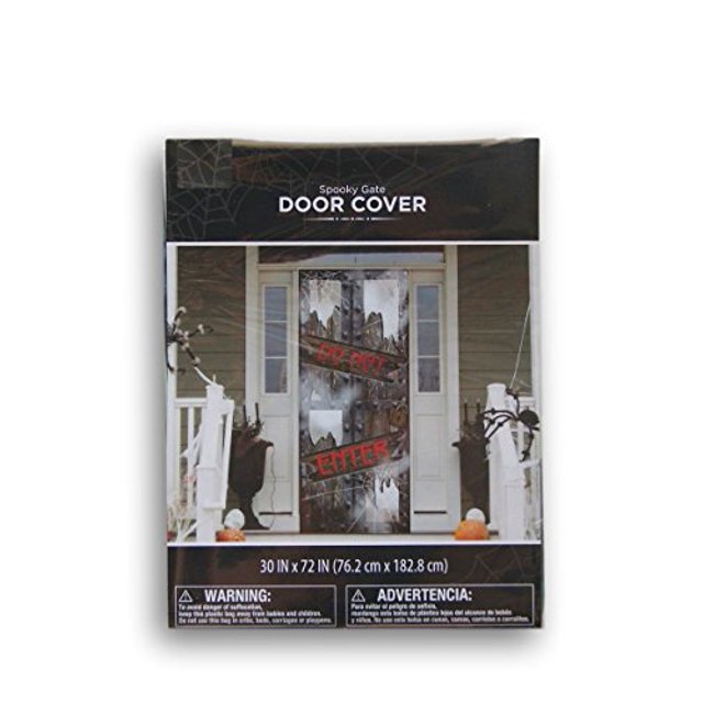 Halloween Spooky Gate '' No entrar '' Cubierta de puerta - 30 '' x 72 '' Retail 0078905455379