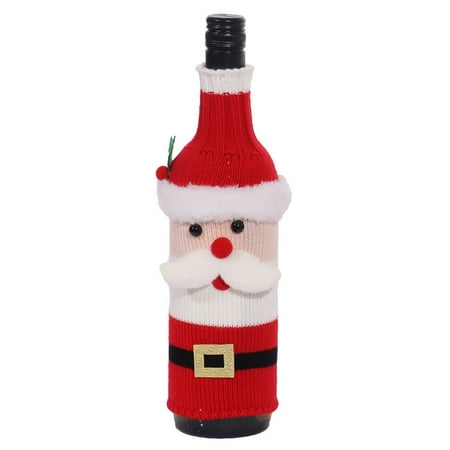 

1pcs Christmas Striped Knitted Wine Bottle Sleeve Wine Bottle Bag Assorted Colo
