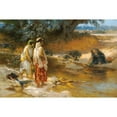 thumbnail image 2 of Frederick Arthur Bridgman 14x11 Black Ornate Wood Framed Double Matted Museum Art Print Titled: At the Water's Edge, 2 of 5