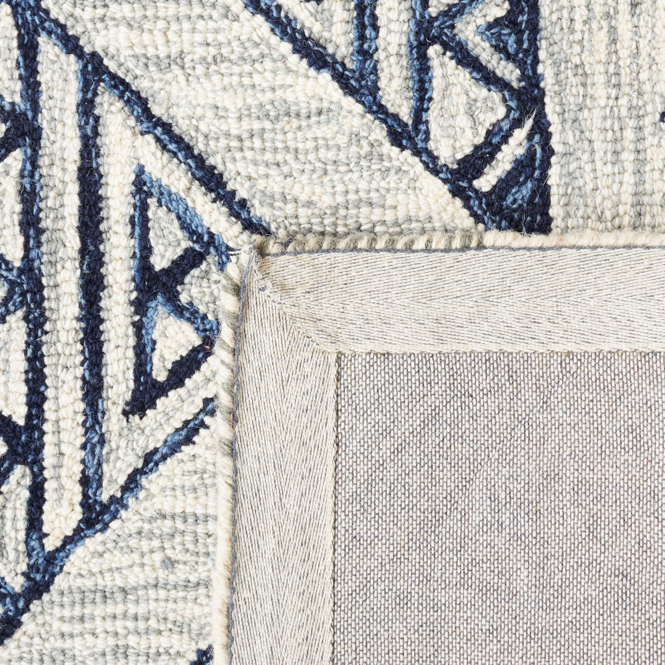 SAFAVIEH Metro Andrew Diamond Area Rug, Blue/Ivory, 6' x 6' Square
