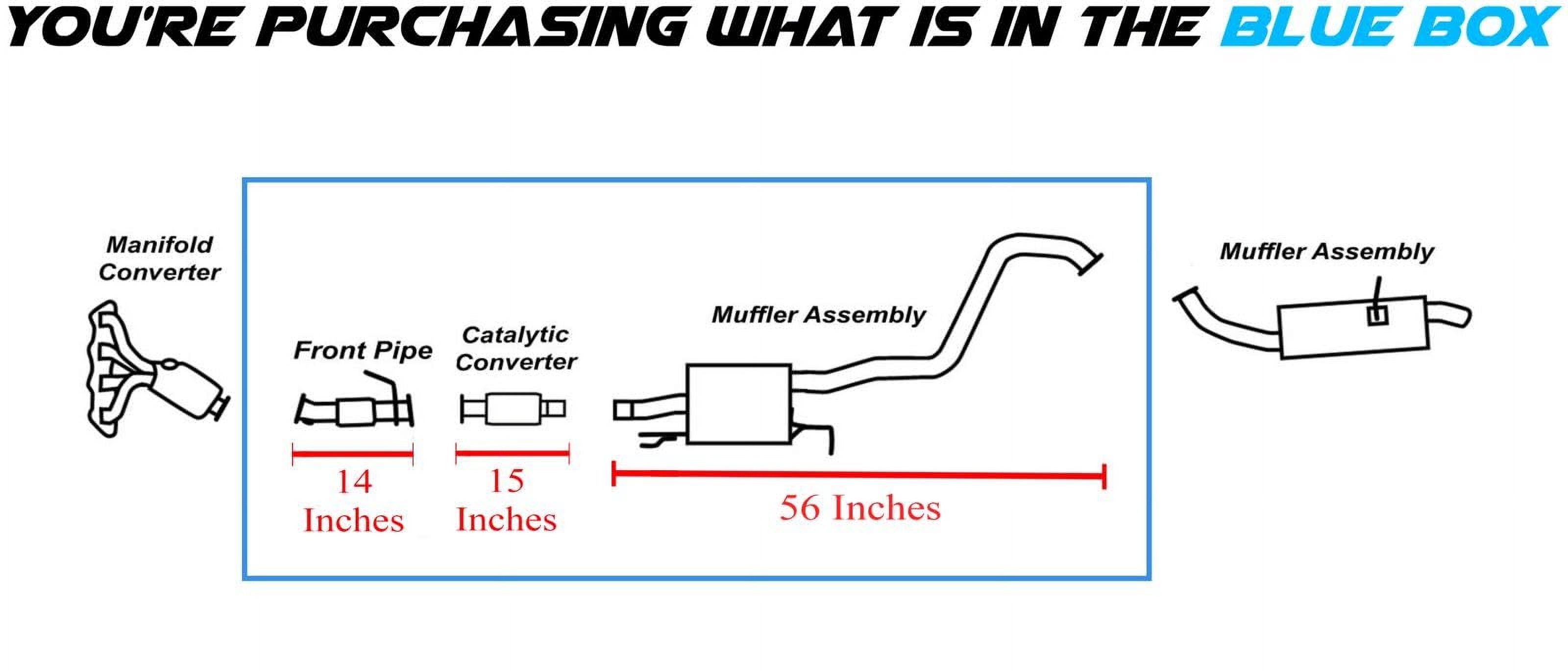 Stainless Steel Catalytic, Front Flex Pipe and Muffler Exhaust System Fits 2014-2019 Kia Soul 1.6L - Direct Fit