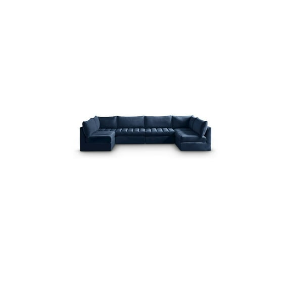 Meridian Furniture Jacob Navy Velvet Modular Sectional