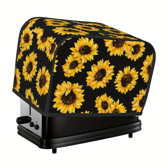 1 PC sunflower pattern toaster cover, washable dust and fingerprint protection / suitable for double slice toaster / easy to clean kitchen decoration accessories