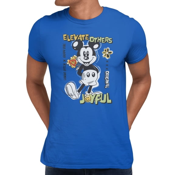 Disney Mickey Mouse Elevate Joy Men's T-Shirt (Royal, S-XXXL)
