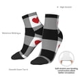 thumbnail image 6 of Rocae Heart Black Buffalo Plaid Gingham for Premium Adult Socks,Comfortable, Breathable, and Durable Socks, Perfect for Everyday Wear, 6 of 7