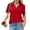 Red, variant on Qwertyu Women Polo Shirts Fitted Dressy Collared Short Sleeve Shirt Women V Neck Spring Business Office Work Blouses Wine S