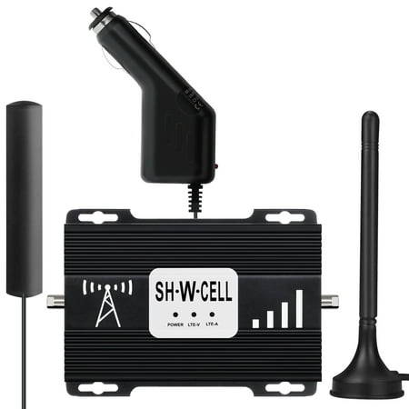 SHWCELL Cell Phone Signal Booster for Car Truck RV Pickup SUV, Cell Phone Booster 5G 4G LTE Verizon AT&T Band 12/13/17, T Mobile Cell Booster Repeater Magnetic Roof Antenna, FCC Approved