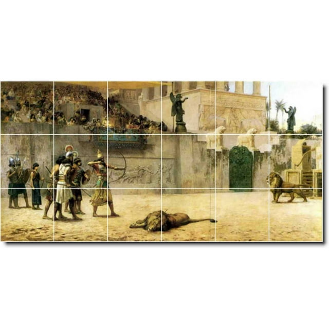 Ceramic Tile Mural-Frederick Bridgman Country Painting 133. 60" w x 36" h using (15) 12 x 12 ceramic tiles