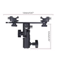 thumbnail image 5 of Dual Flash Bracket 2-Hot Shoe Mount Speedlight Stand Umbrella Holder Flash Filllight Bracket for DSLR Camera, 5 of 9