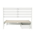 thumbnail image 4 of Emelie Full Wood Platform Bed with Panel Footboard and Storage Drawers in White, 4 of 5