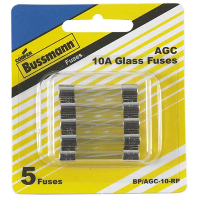 Cooper Bussmann BP-AGC-10-RP Fusible de Ferrule 10A - Lot de 5