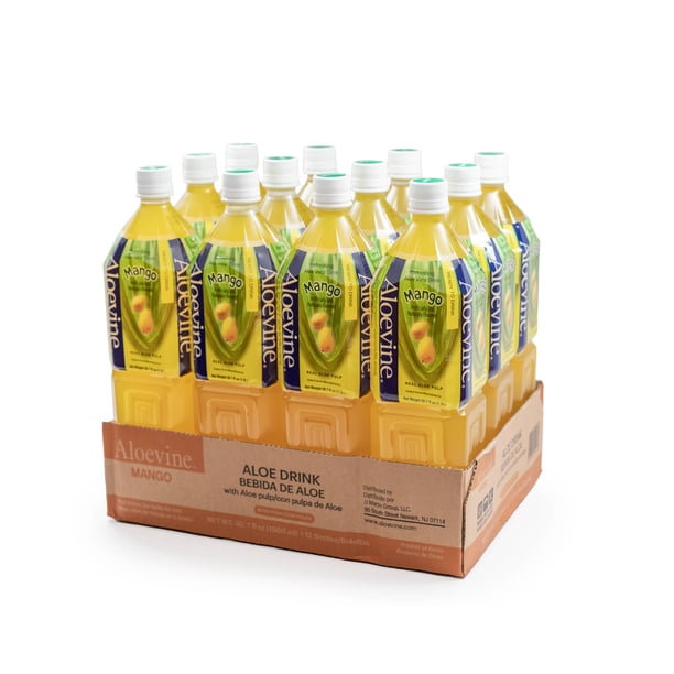 ALOEVINE Aloe Vera Drink 50.7 Oz Bottles, 6 Pack Original Flavor - Made With 8% Fresh Aloe Gel