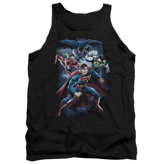 JLA Justice League Cosmic Crew Adult Tank Top Black