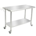 thumbnail image 1 of Yeshouse Mesa de acero inoxidable para preparación y trabajo con protector contra salpicaduras, mesa de cocina resistente con estante inferior ajustable y patas para restaurantes, hogares y hoteles, 1 of 7
