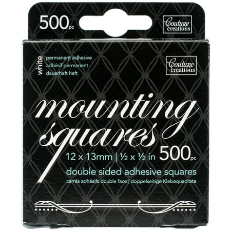 Couture Creations Double-Sided Mounting Squares 500/Pkg-.5"X.5" White, Permanent