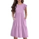 thumbnail image 3 of Teen Girls Dresses Casual Summer Midi Dress with Pockets Short Sleeve Loose Fit Flowy Sundress for Beach Party ,Sie:100, 3 of 9