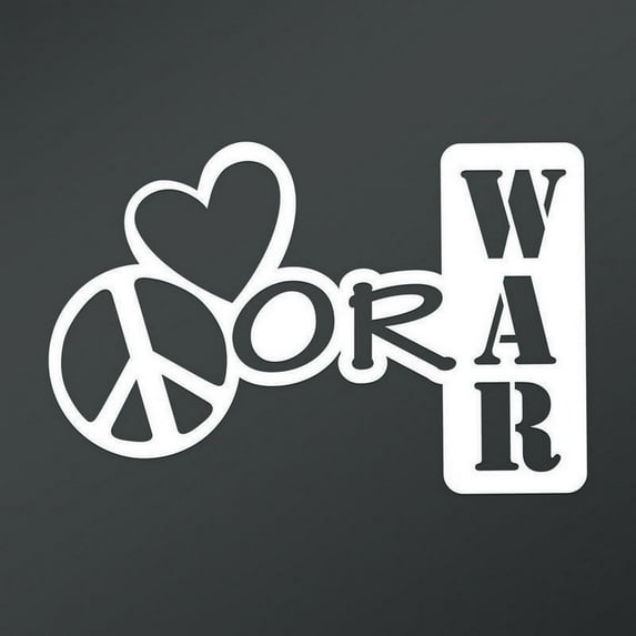 Peace Love or War Vinyl Decal Sticker | Cars Trucks Vans Walls Laptops Cups | White | 5.5 X 3.6 Inch | KCD1676
