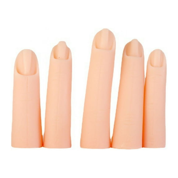 Práctica 5 Uds Dedos De Práctica De Nail Art Dedos De Práctica Falsos De Silicona Portátiles Para Decoración De Exhibición De Entrenamiento De Nail Art