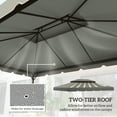 thumbnail image 3 of Outsunny 13.1'x9.8' Double Roof Gazebo Replacement Canopy Top Cover Gray, 3 of 9