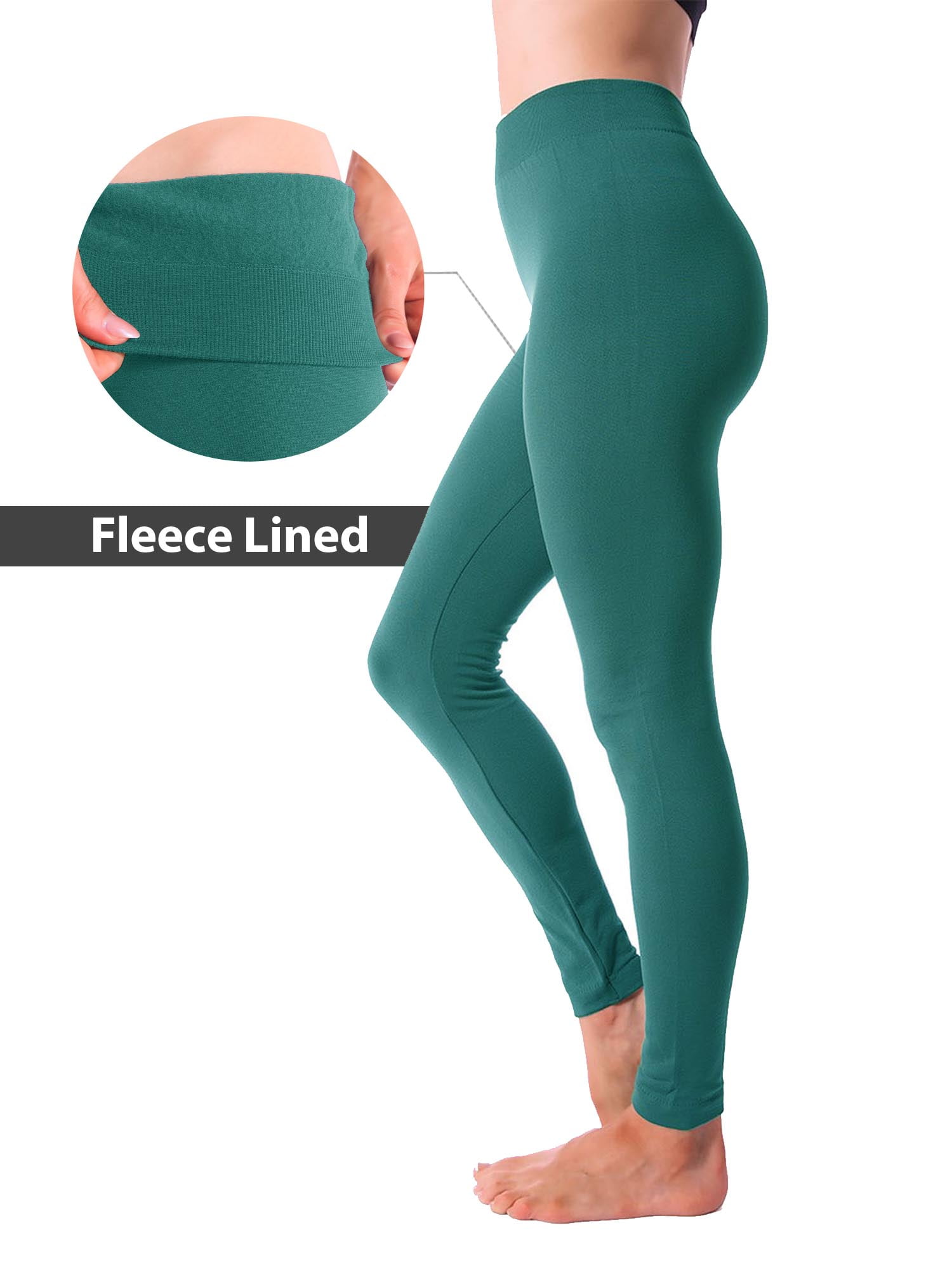 Kuda Moda Women Winter Warm Fleece Lined Thick Brushed Full Length