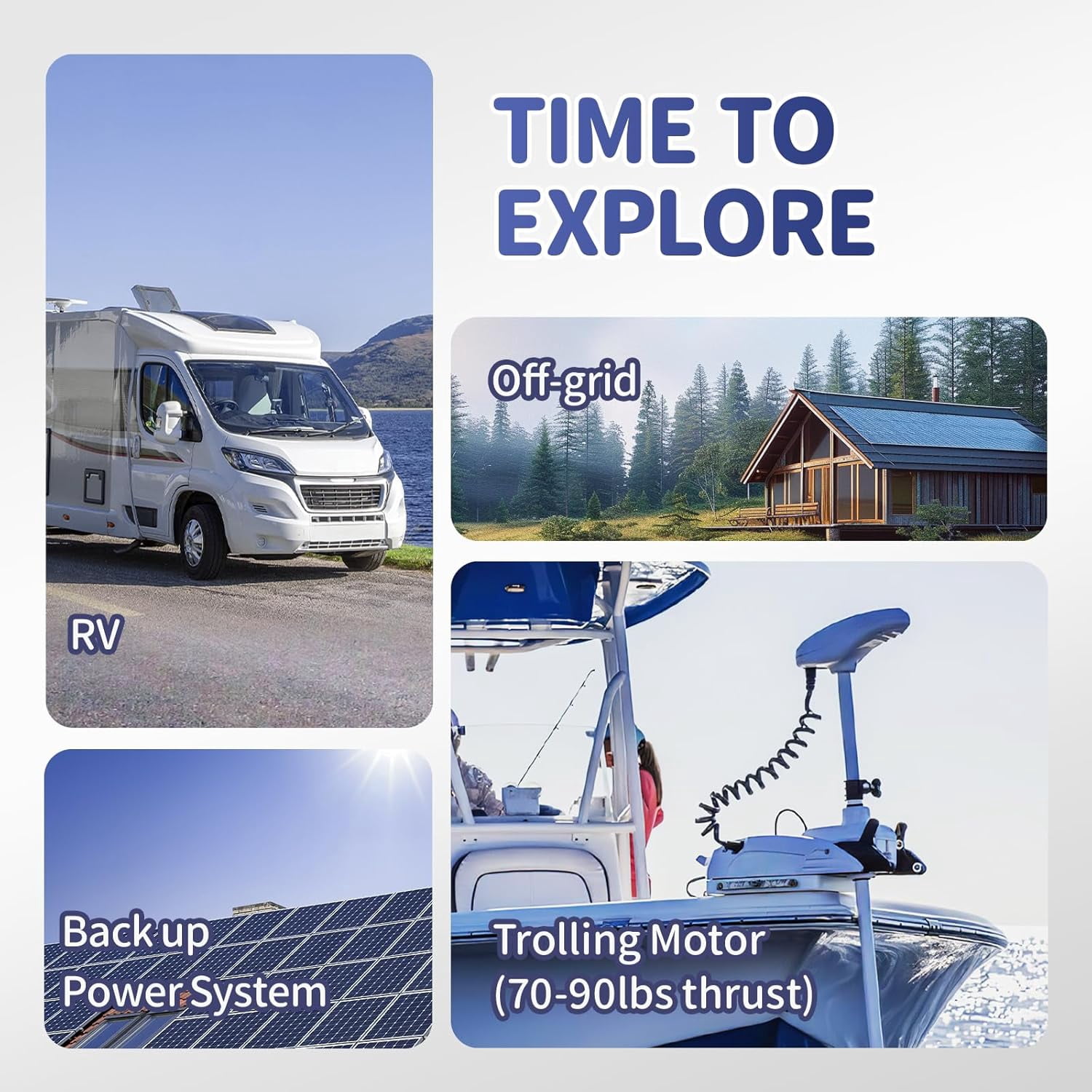 Timeusb 24V 100Ah LiFePO4 Battery, 2.56kWh Lithium Battery, Built-in 100A BMS, 10-Year Lifetime with Grade A LiFePO4 Cells, Perfect for RV, Camper, Home Energy Storage, Van, Off-Grid, etc