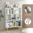 thumbnail image 3 of Walsunny Cube Bookcases Bookshelves 7 Cube Organizers with Legs 43" Tall Wooden Open Storage Display Bookshelf for Living Room Bedroom Office White, 3 of 7