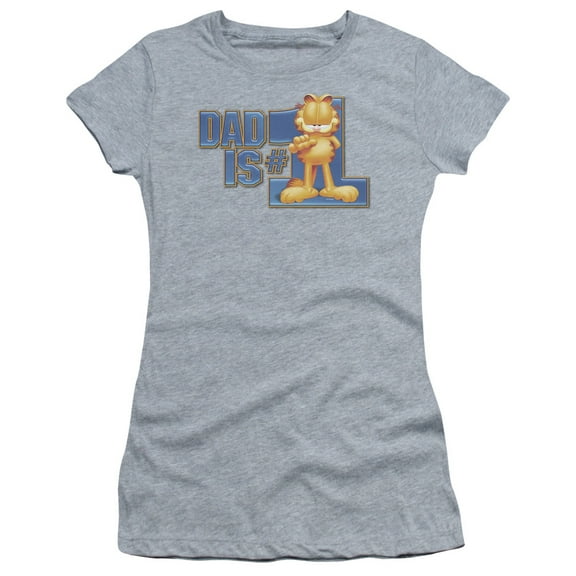 Garfield Dad Is Number One S/S Junior Women's T-Shirt Sheer Athletic Heather