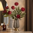 thumbnail image 3 of Peony Artificial Flowers for Tabletop and Home Decor - 28 Inch Long Hobby Faux Peony Flowers,Champagne Tone Floral Decorations for Living Room Accents,1 Piece Artificial Flower, 3 of 5