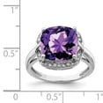 thumbnail image 2 of Sterling Silver Amethyst & Diamond Ring. Carat Wt- 0.12ct. Gem Wt- 5ct, 2 of 2