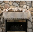 thumbnail image 2 of Neutral Earth Tone Beige Lace Mantel Scarf (19" x 90"), 2 of 5
