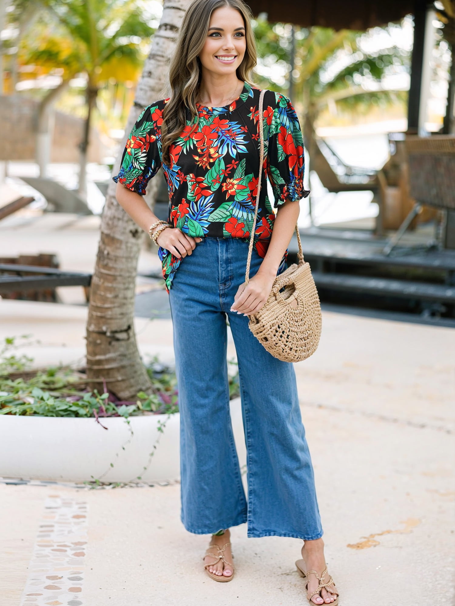 ZXZY Short Sleeve Cardigan Peplum Blouse V-Neck Relaxed Fit Top