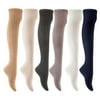 Lian LifeStyle Women's 6 Pair Adorable Comfortable Soft Thigh High Over Knee High Cotton Socks Size 6-9 L1024 Beige,Cream,Black,Dark Grey,White,Navy