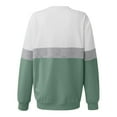 thumbnail image 4 of VANLOFE Color Block Crewneck Sweatshirt for Women Fashion Women's Long Sleeve Sweatshirt Casual Sweatshirt S Green, 4 of 5