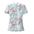 thumbnail image 4 of Naloa Tropical Flamingo Print T-Shirts Short Sleeve V Neck Tees for Women Fashion Tops Trendy Lightweight Soft Casual Summer Outfits Clothes, 4 of 5