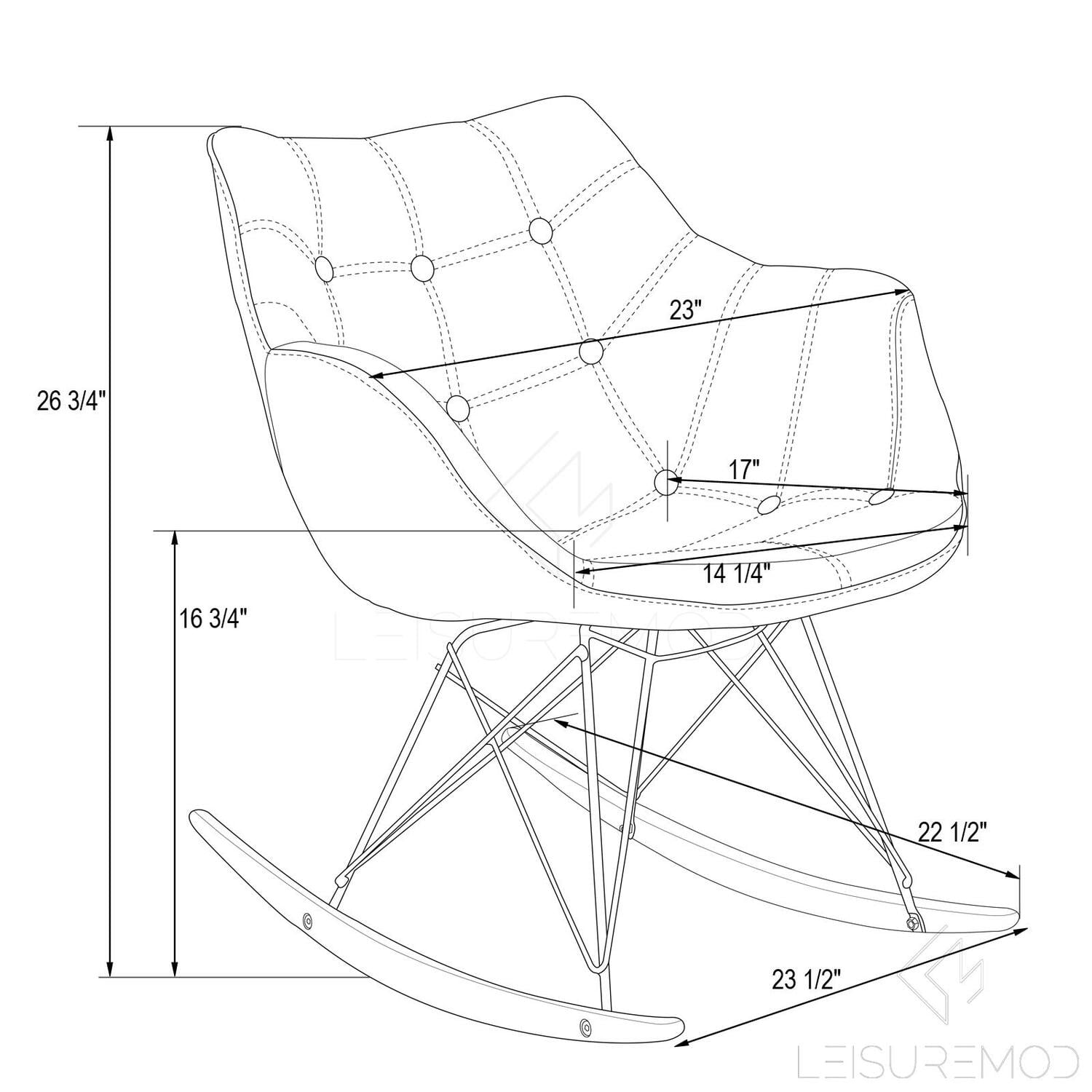 Kids Rocking Chair - Fabric Eiffel Design, Comfortable Child Size Seating for Nursery & Playroom