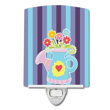 Caroline's Treasures BB9056CNL Flower Pot Ceramic Night Light, 6x4x3", multicolor