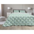 thumbnail image 1 of Floral Comforter & Sham Bedding Set, Cornflowers Field in Flourish Butterflies Flying Pastel Bloom Buds, 3 pcs Duvet Set Microfiber Filling Quilt, 5 Sizes, Mint Green Azure Blue, by Ambesonne, 1 of 4